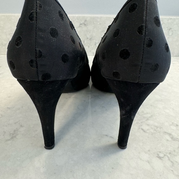 BANDOLINO mesh fabric polka dot heels size 9 1/2 - Picture 4 of 7